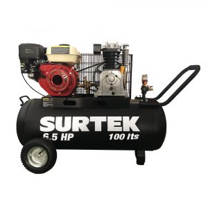 Compresor De Aire Eléctrico A Gasolina 100 Lt 6.5 Hp Surtek COMP7100