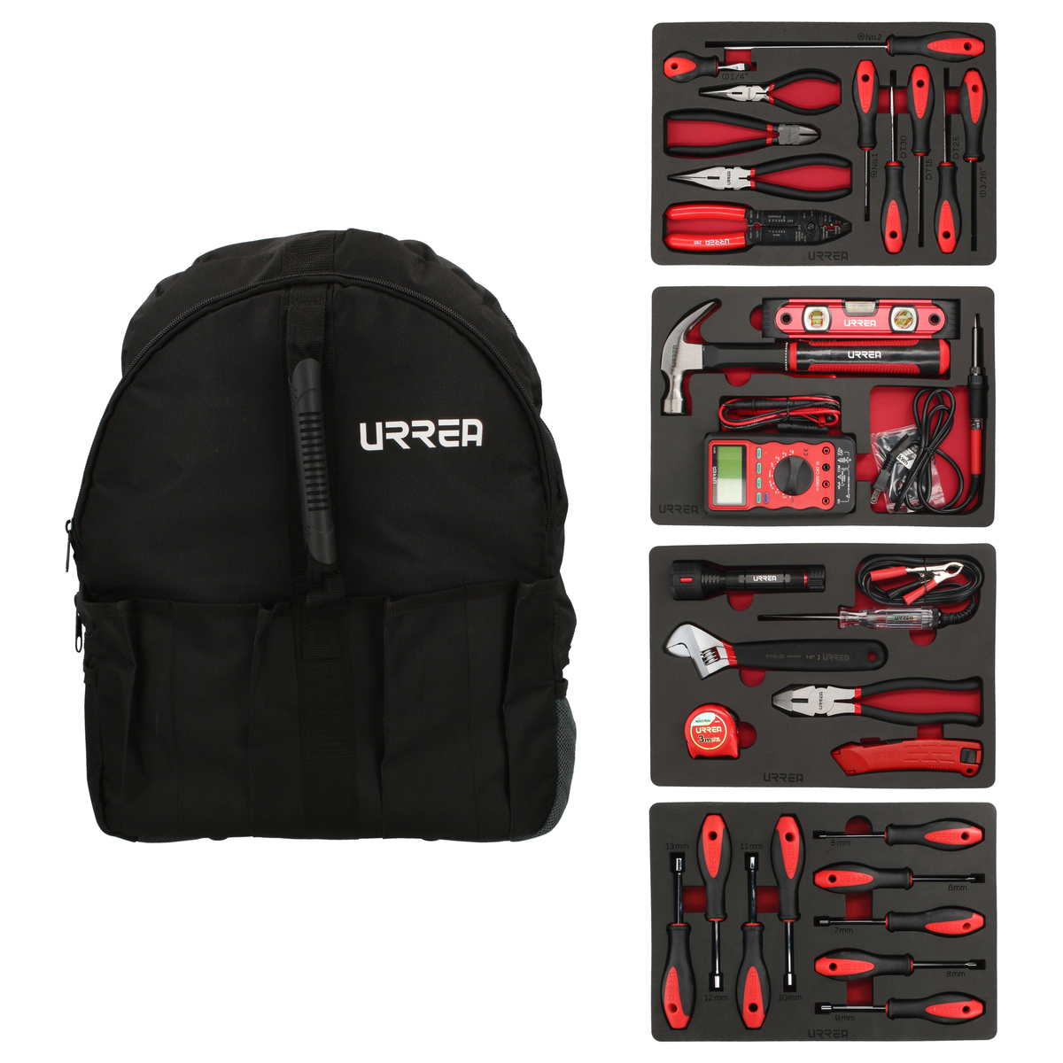 Juego Combinado De Herramientas Para Eléctrico 31 Piezas Con Mochila Urrea JMH05
