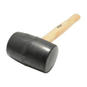 Mazo Con Cabeza De Hule Negro Con Mango De Madera De 13" 24 Oz Foy 141881