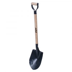 Pala Con Mango De Madera Con Puño Metálico "D" Redonda Foy PRDMG