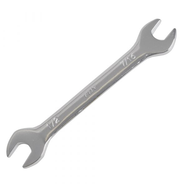 Llave española pulido espejo en pulgadas, 7/16" x 1/2" Foy ES1416