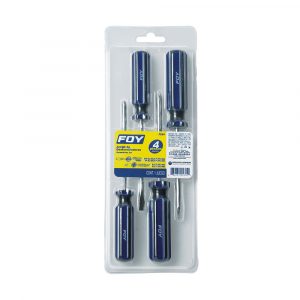 Juego De Desarmadores Mango Pvc Con 4 Piezas Foy FDE4