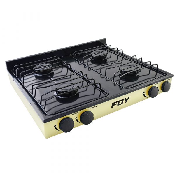 Estufa De Gas 4 Quemadores De Acero Inoxidable Color Beige Foy 144706