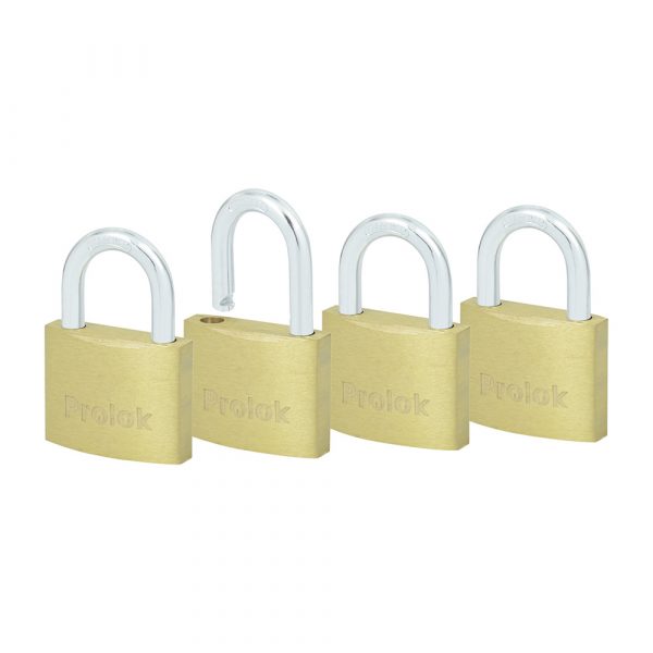 Juego De Candados De Latón Cortos 40 Mm Llave Estándar 4 Piezas Prolok 12CAP
