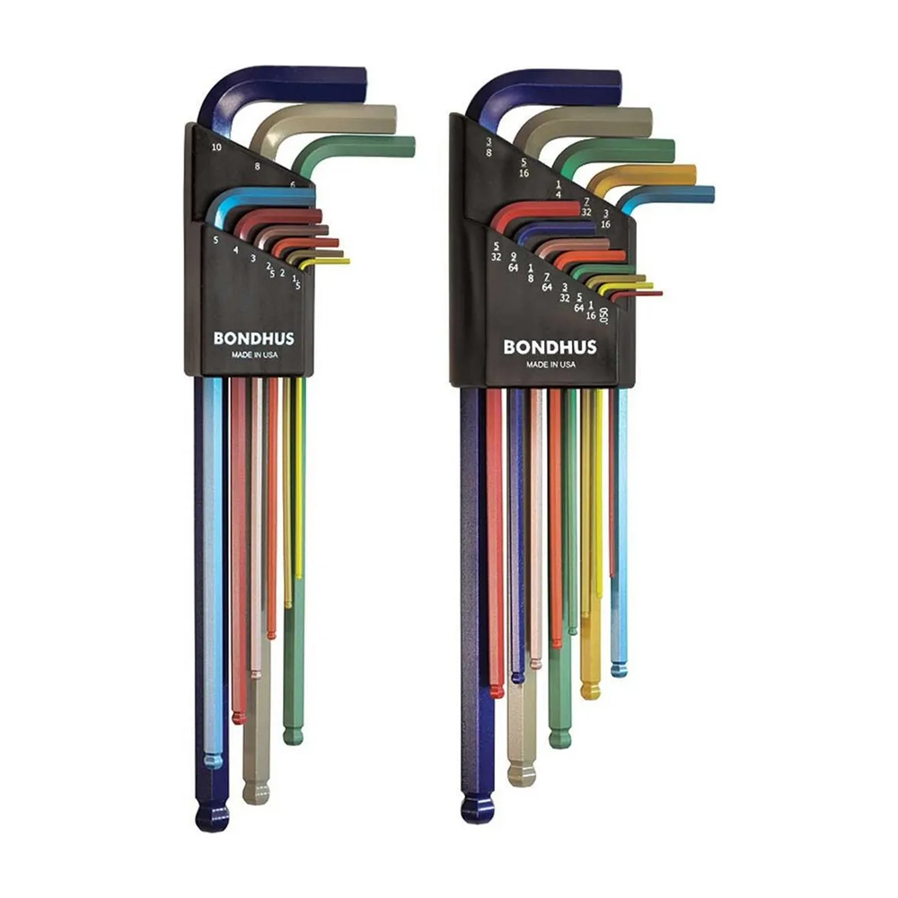 Juego de Llaves Hexagonales Punta Bola Mixcolores 22 Piezas 69600 Bondhus