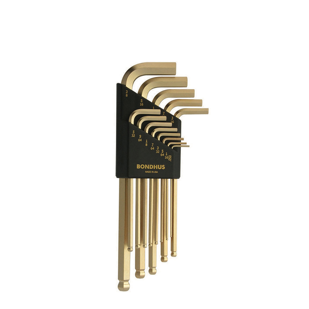 Juego de Llaves Hexagonales Punta Bola Std Gold 13 Piezas 3/8" 37937 Bondhus