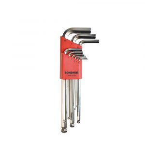 Juego de Llaves Hexagonales Punta Bola Met Plata 9 Piezas 1.5-10Mm 16999  Bondhus