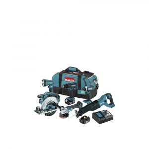 Combo Makita 6 Herramientas Dga454 + Dhp482 + Dtd152 + Djr182 + Dml185 + 2 Baterías +Cargador XT610 Makita