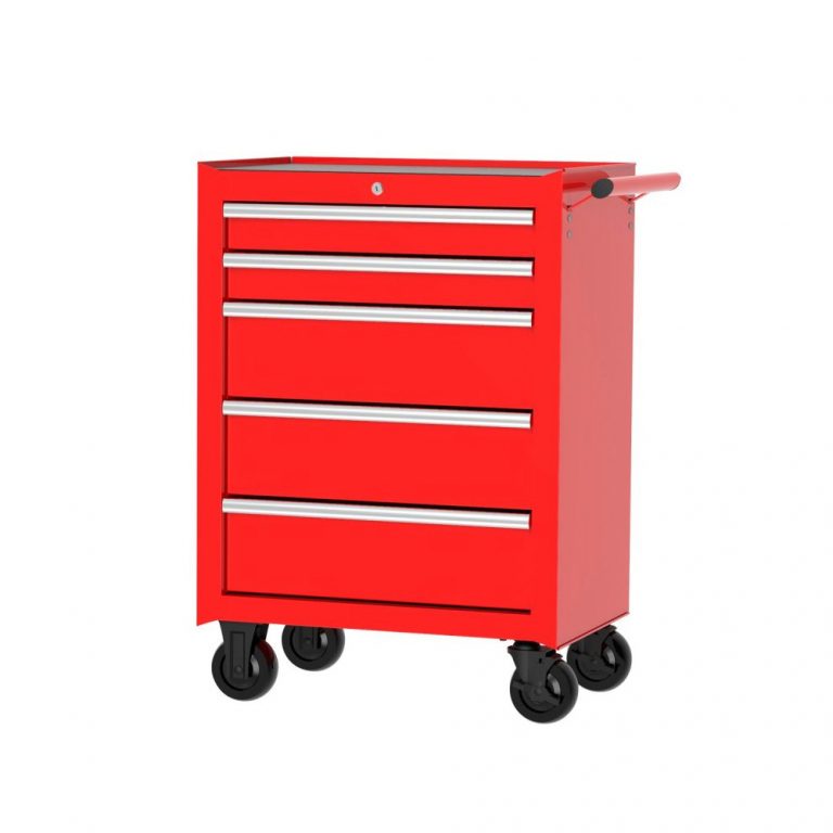 Gabinete Móvil 5 Gavetas Color Rojo Serie P 27" P27M5 Urrea