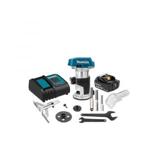 Recortadora Router Inalambrica 1/4" 18V Bateria Y Cargador 3 Fresas DRT50STX12 Makita
