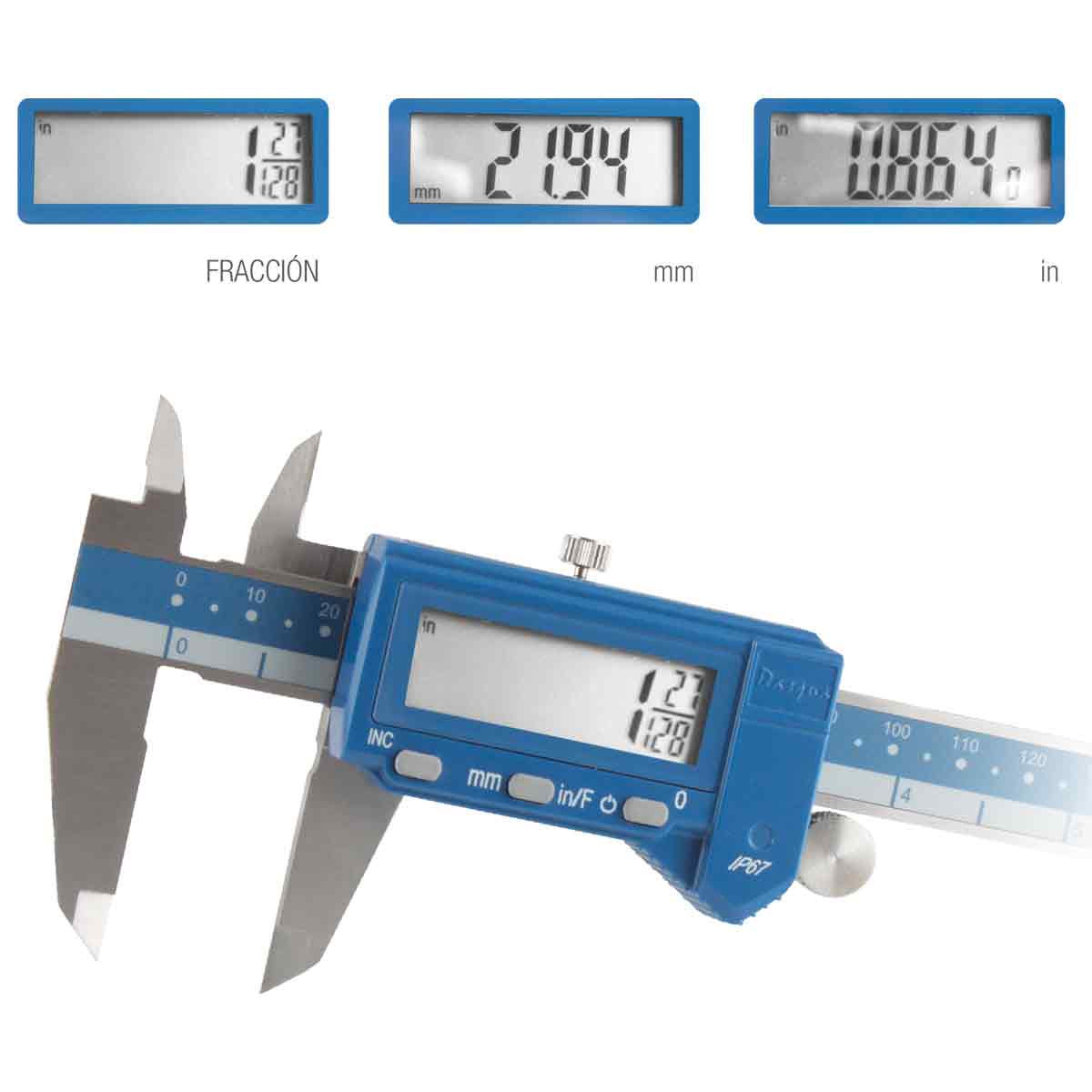 CALIBRADOR VERNIER DIGITAL CONTRA SOLUBLE DASQUA 2210-8120