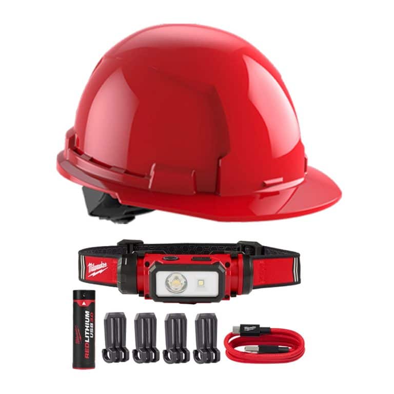 KIT MILWAUKEE CASCO D/SEG.ROJO   48-73-1108+LINTERNA P/CASCO