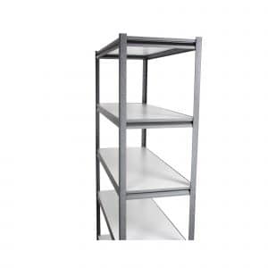 Estante para almacenaje metálico  industrial (77”x24”) 4 repisas MIKELS (2,500 kgs) EMI-7724