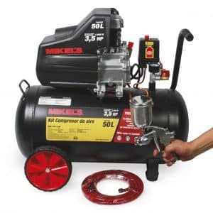 Compresor de aire 3.5 HP con kit neumático MIKELS (50 lts) KCA-3.5HP